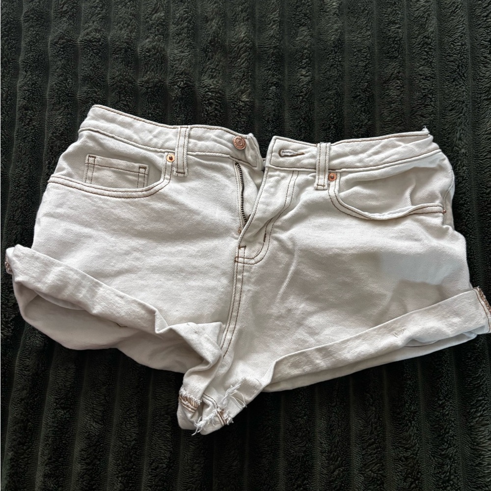 Wild Fable White Jean Shorts Distressed Raw Hem